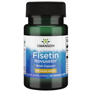Swanson Fisetin bottle front view with Novusetin extract for cognitive support