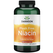 Swanson Flush Free Niacin 500 mg bottle pour for easy dosing without flushing.