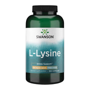 Swanson Free Form L-Lysine bottle front for daily stress and nervous system support.