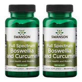 Swanson full-spectrum Boswellia & Curcumin capsules pack shot for daily joint support.