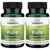 Swanson Full Spectrum Kale 60 capsules front view for daily nutrition