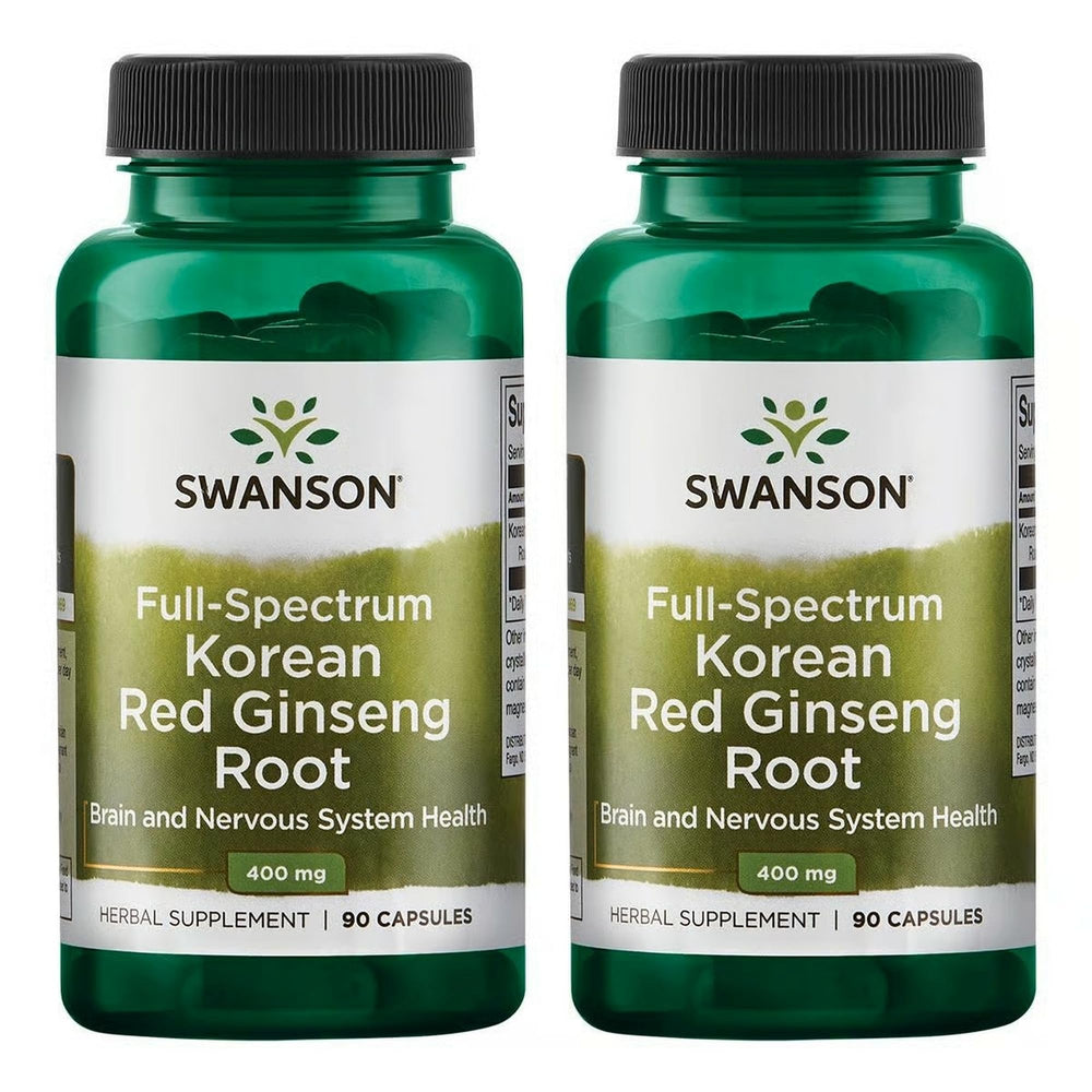 Swanson full-spectrum Korean red ginseng root bottle front, ready for daily vitality support.