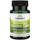 Swanson Full-Spectrum Parsley Leaf Extract bottle pictured for digestive health support.
