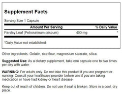 Swanson Parsley Leaf Extract capsules shown for daily GI wellness and easy digestion.