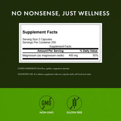Swanson full-spectrum plant-based magnesium formula emphasizing gentle processing
