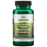 Swanson full-spectrum triple mushroom bottle offers easy daily wellness capsules