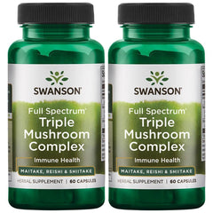 Swanson Full Spectrum Triple Mushroom Complex bottle for natural energy and immune wellness