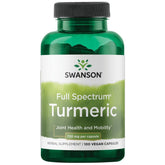 Swanson Full Spectrum Turmeric bottle with capsules for daily joint support.