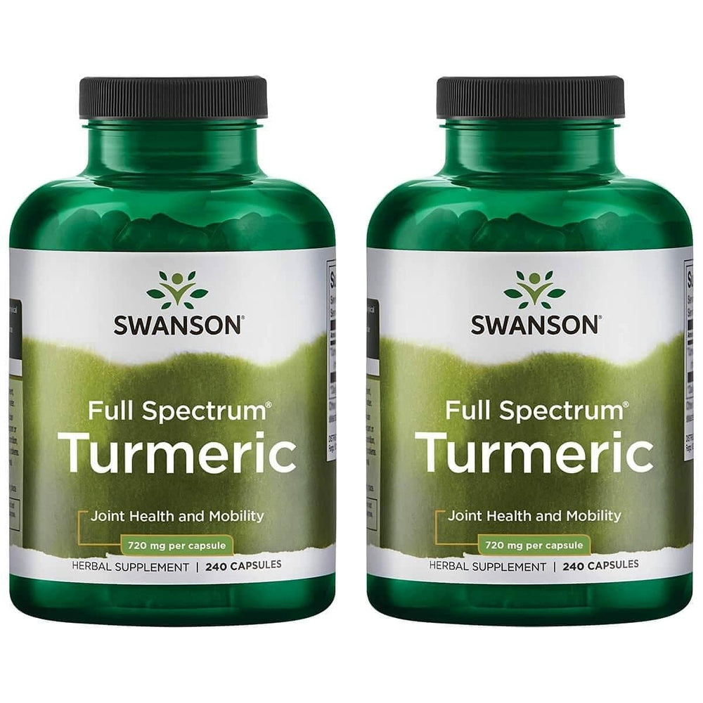 Swanson Full Spectrum Turmeric capsules pour showing joint support potential