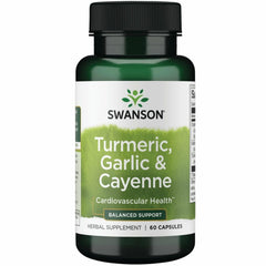 Swanson full-spectrum turmeric garlic cayenne pack shot for daily wellness routines