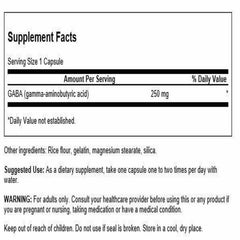 Swanson GABA capsules close-up shows compact, low-dose option
