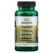 Swanson Ginkgo Biloba Extract bottle supports daily cognitive focus and clarity.