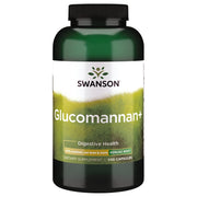 Swanson Glucomannan+ 300 capsules bottle, fiber-rich supplement for fullness support