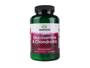 Swanson Glucosamine and Chondroitin bottle with label promotes joint comfort.