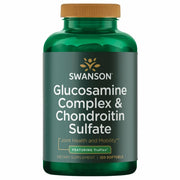 Swanson glucosamine chondroitin softgel bottle promotes joint support potential.