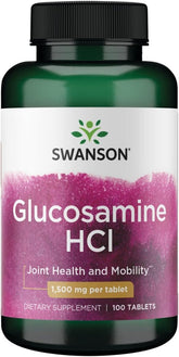 Swanson Glucosamine HCl 1500 mg bottle shown for daily joint support