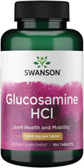 Swanson Glucosamine HCl 1500 mg bottle shown for daily joint support