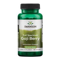 Swanson Goji Wolfberry bottle—antioxidant-rich supplement for liver, kidney, and eye support.