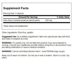 Swanson Gotu Kola capsules dispense close-up for easy swallowing