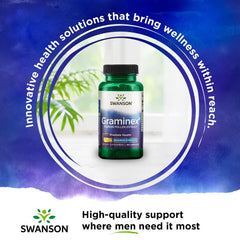 Swanson Graminex label highlighting quality ingredients and potency.