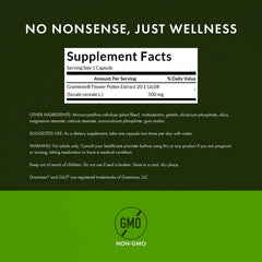 Swanson Graminex pollen extract label showing 500 mg potency