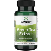 Swanson Green Tea Extract 500 mg bottle highlighting antioxidant support for daily wellness.