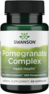 Swanson Herb Pomegranate Complex 60 caps bottle front highlights antioxidant support.
