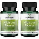 Swanson Hibiscus Full-Spectrum bottle image showing easy-to-swallow capsules for daily herbal support