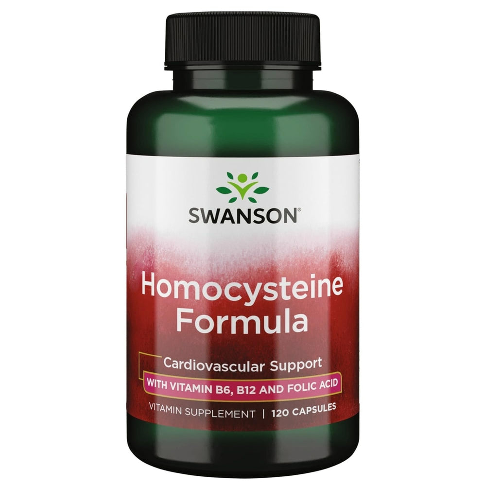Swanson Homocysteine Formula bottle on white for daily support.