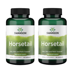 Swanson Horsetail bottle front showing hair, skin and nails support.