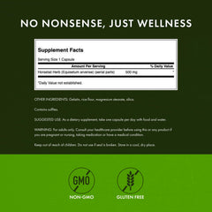 Swanson Horsetail label close-up highlighting GMP-certified natural ingredients