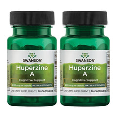 Swanson Huperzine A 200 mcg bottle with 30 capsules, ready for daily cognitive support.