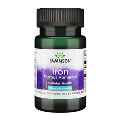 Swanson Iron bottle label showing daily energy support potential.