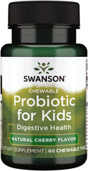 Swanson Kids Probiotic Natural Cherry bottle supports digestive balance for children
