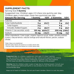 Swanson Kids Vitamin C Gummies bottle on counter, easy daily dose for children
