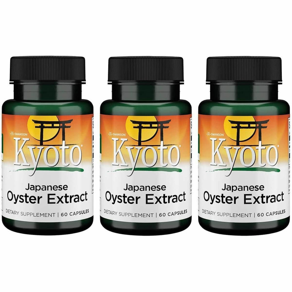 Swanson Kyoto Oyster Extract bottle close-up with capsules for daily wellness.