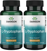 Swanson L-Tryptophan bottle close-up highlighting label and calm support.