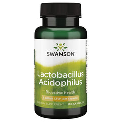 Swanson Lactobacillus Acidophilus bottle with 100 capsules supporting digestive balance