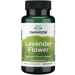 Swanson Lavender Flower bottle close-up for relaxation support