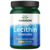 Swanson Lecithin Granules bottle for daily use and potential heart-support benefits.