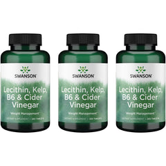 Swanson Lecithin Kelp B-6 & Cider Vinegar 240-tabs bottle front for balanced wellness support
