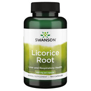 Swanson Licorice Root bottle with 450 mg capsules for daily support