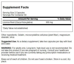 Swanson Licorice Root capsules close-up highlighting plant-based formula and wellness