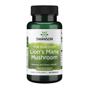 Swanson Lion's Mane capsules in bottle front view for daily use
