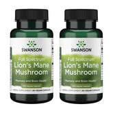 Swanson Lion's Mane capsules closeup for daily focus support