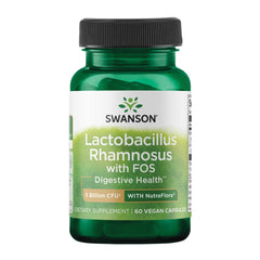 Swanson Lactobacillus Rhamnosus bottle shows 5B CFU for digestive support on the go