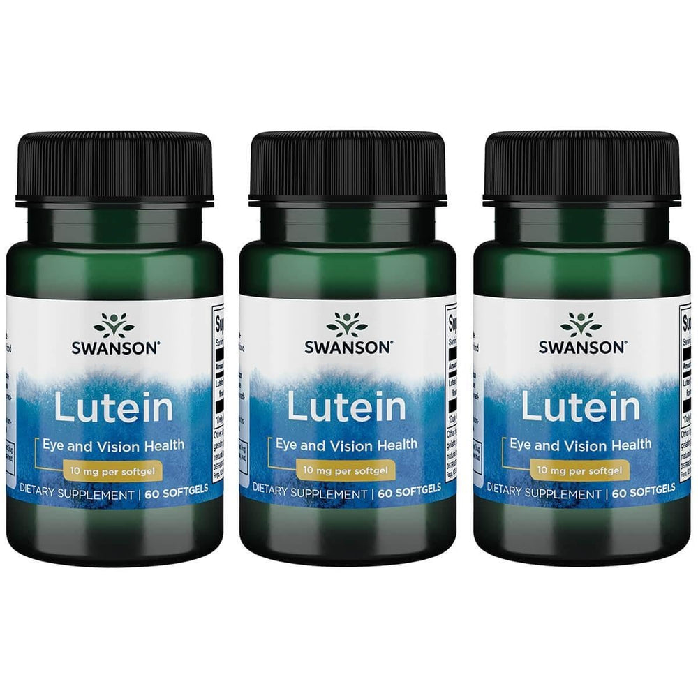 Swanson Lutein 10 mg SGels bottle supports eye comfort and healthy macula