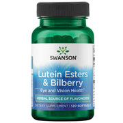 Swanson Lutein & Bilberry bottle front supports eye health
