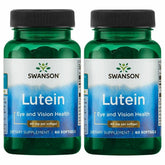 Swanson Lutein bottle with softgels supports macula health and blue light filtration.