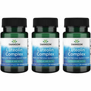 Swanson Luteolin Complex bottle with capsules for brain health support.